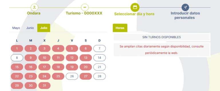 seleccionar día y hora cita itv gandía