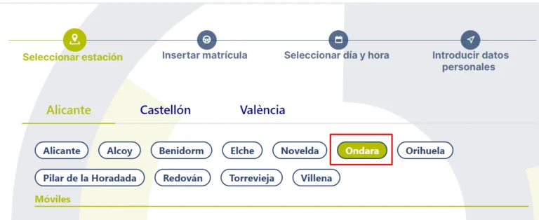 seleccionar itv gandía